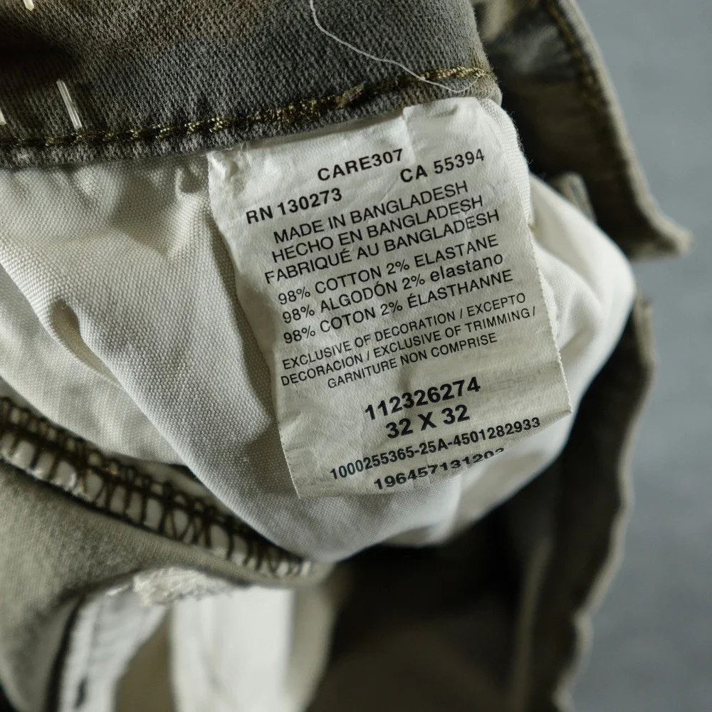 Wrangler Cargo Pants Men 32x32 Green Camo Regular Taper Stretch Tactical Utility